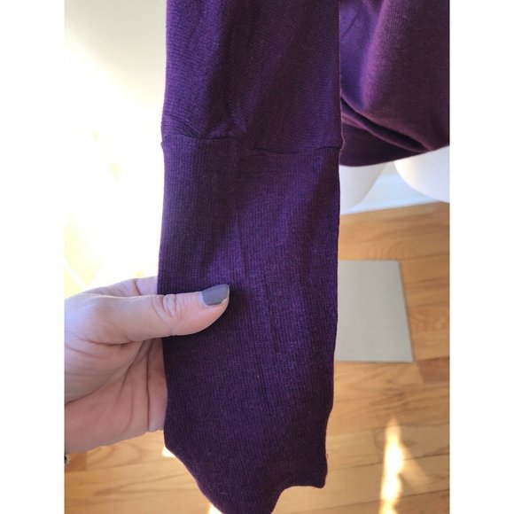 Anthropologie Bordeaux Thin Ribbed Boatneck top L - Picture 4 of 9